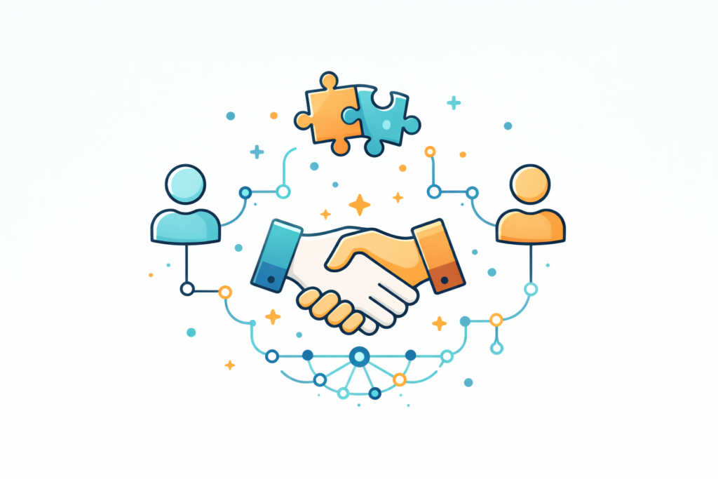 Illustration representing collaboration and partnership