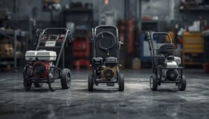 Best Commercial Pressure Washer comparison featuring gas and battery-powered models