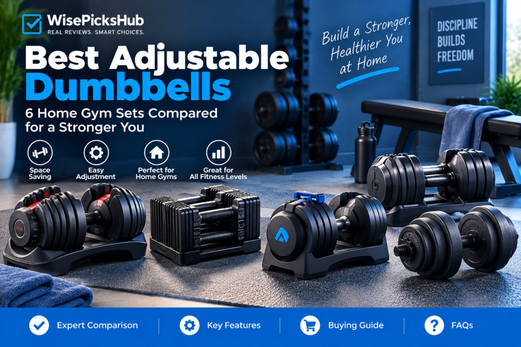 Best adjustable dumbbells comparison featuring six home gym sets